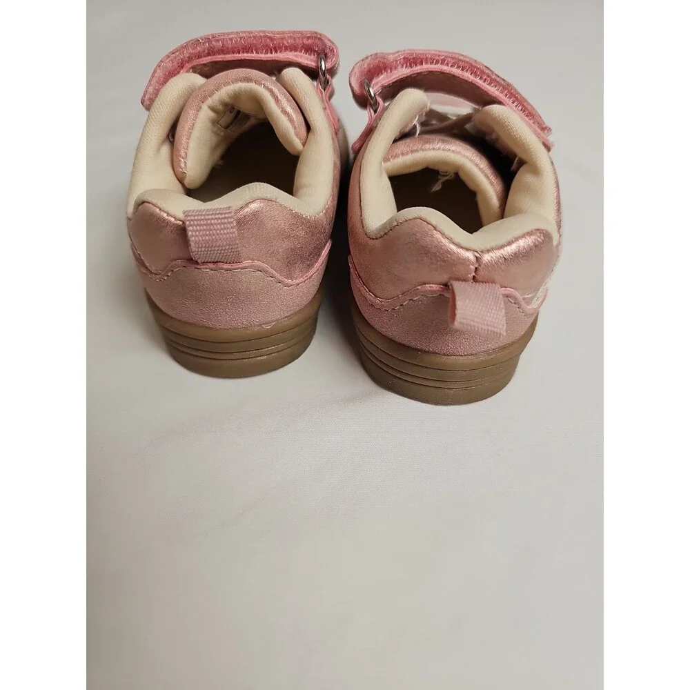 OshKosh B'gosh Baby Girls Pink Sneakers Shoes Size 4M Hook & Loop